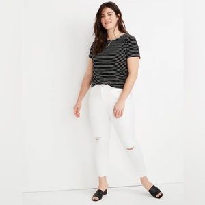 MWT Madewell 9” High Rise Skinny Crop Jeans in Pure White